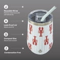 thumbnail image 3 of TAL 16oz Stainless Steel Wine Tumbler with Straw, Lobsters, 3 of 8
