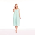 thumbnail image 4 of La Cera V-Neck Chemise with Side Seam Pockets Nightgown, Turquoise, 4 of 8