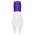 thumbnail image 2 of vastwit Mens Adult Arabian Prince Outfit Street Rat Suit Sleeveless Satiny Vest with Harem Pants Set Purple White 3XL, 2 of 6