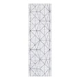 thumbnail image 3 of Unique Loom Matrix Trellis Collection Area Rug - Geometric (3' x 10' Runner White/Gray), 3 of 7