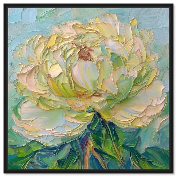 Impressionist Bloom II Canvas Flower Art by Art Remedy, Black Frame, 12" x 12"