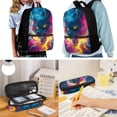 thumbnail image 2 of Uorisanigo Galaxy Wolf Backpack for School 4 in 1 Set, Large Capacity Back to School Bag Insulated Lunch Box Pencil Bag Water Bottle Sleeve Gift for Girls Boys Teens, 2 of 7