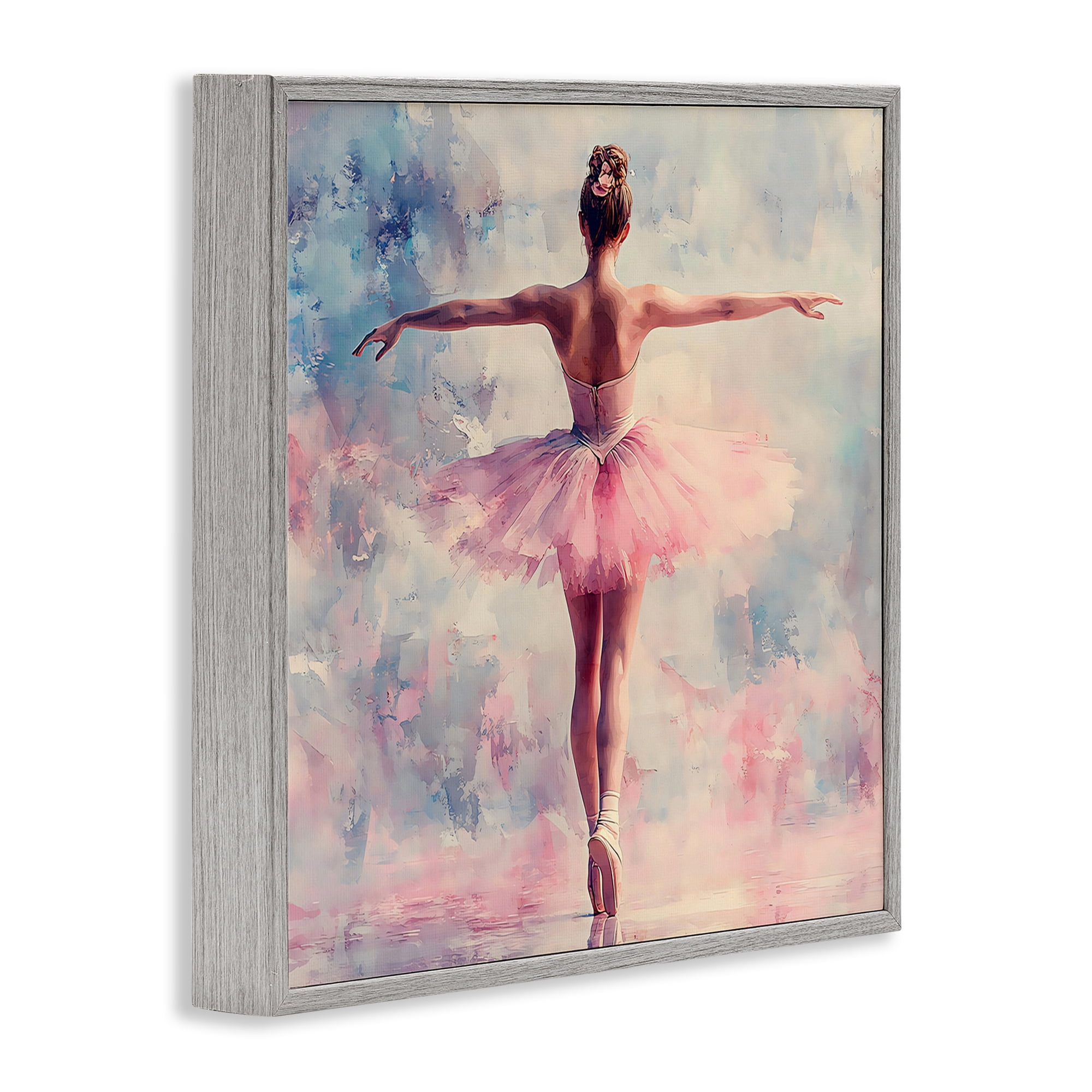 Stupell Industries Elegant Ballet Dancer in Motion Gray Framed Giclee Art, design by Creative Studio