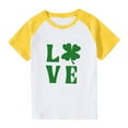 thumbnail image 2 of Jinhomg Boys Girls Holiday T Shirts Cute St.Patrick's Day Graphic Tees Lightweight Comfy Raglan Sleeve Crew Neck Tops Toddler Kids Spring Summer Wear Items for Kid Yellow 11 Years, 2 of 10