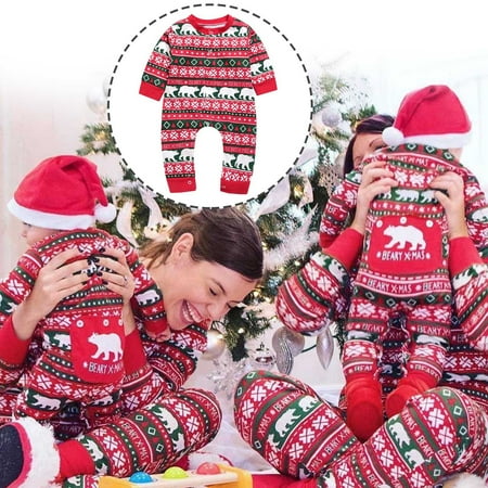 

Boys Jumpsuit For Baby Girls Boys Christmas XMAS Pajamas Bear Romper Jumpsuit Outfits Clothes