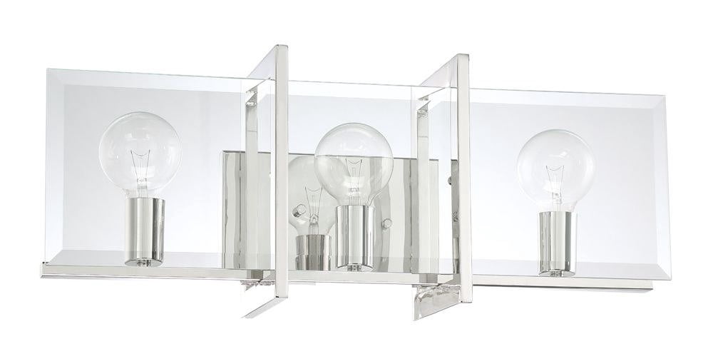 Designers Fountain Ethan Polished Nickel 3 Light Bathroom Vanity Light Fixture, 93603-PN