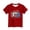 Red, variant on Kids USA Print Short Sleeve T-Shirt, Unisex Boys Girls Crew Neck Soft Red Top, Breathable Daily Wear for Toddler, 3-4T