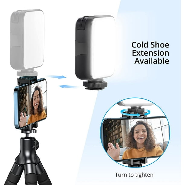 Phone Tripod, Flexible Camera Tripod Stand with Phone Holder and Bluetooth  Remote, 360° Rotating Mini Tripod 