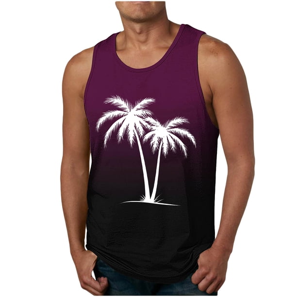 Camiseta sin mangas de cuello redondo para hombre, moda informal de verano, chaleco holgado, estampado deportivo, camiseta sin mangas de cuello redondo, blusa de poliéster para hombre