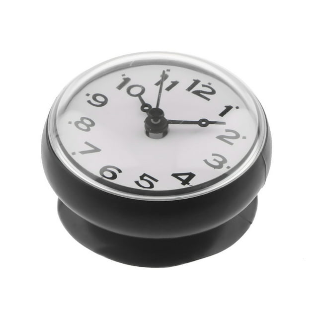 Reloj de ducha de baño con ventosa, reloj de pared, espejo, superficie de succión, Negro