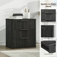 thumbnail image 4 of SICOTAS 23”W Modern Nightstands with 3 Large Fluted Drawers & Black Handles, Small Wood Bedside Table for Bedroom, End Table for Living Room in Black Alder, 4 of 9