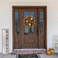 thumbnail image 3 of Northlight Velvet Pumpkins, Acorns and Mixed Autumn Foliage Artificial Fall Harvest Wreath - 26", 3 of 9