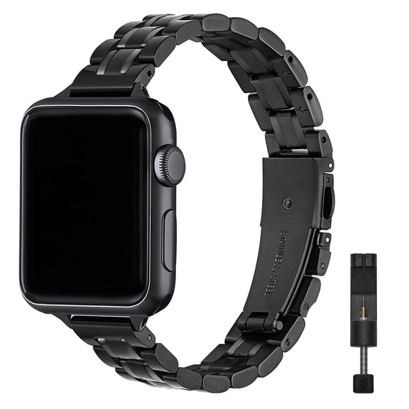 WFEAGL Stainless Steel Replacement Band Apple Watch 42/44/44mm Steel Wristband Black