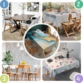 thumbnail image 5 of Blue Gold Marble Pattern Rectangle Tablecloth 60"x120",Waterproof Polyester Rectangle Table Cloth, Wipeable Spillproof Polyester Tablecloth for Dining, Camping, Indoor and Outdoor, 5 of 6