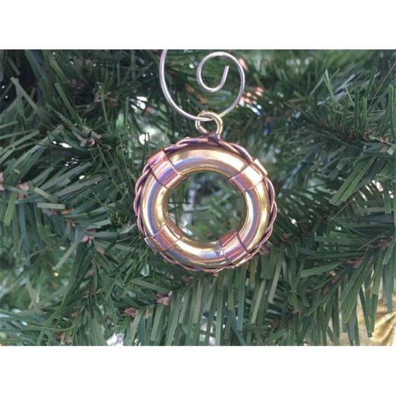 5 in. Solid Brass Lifering Christmas Ornament