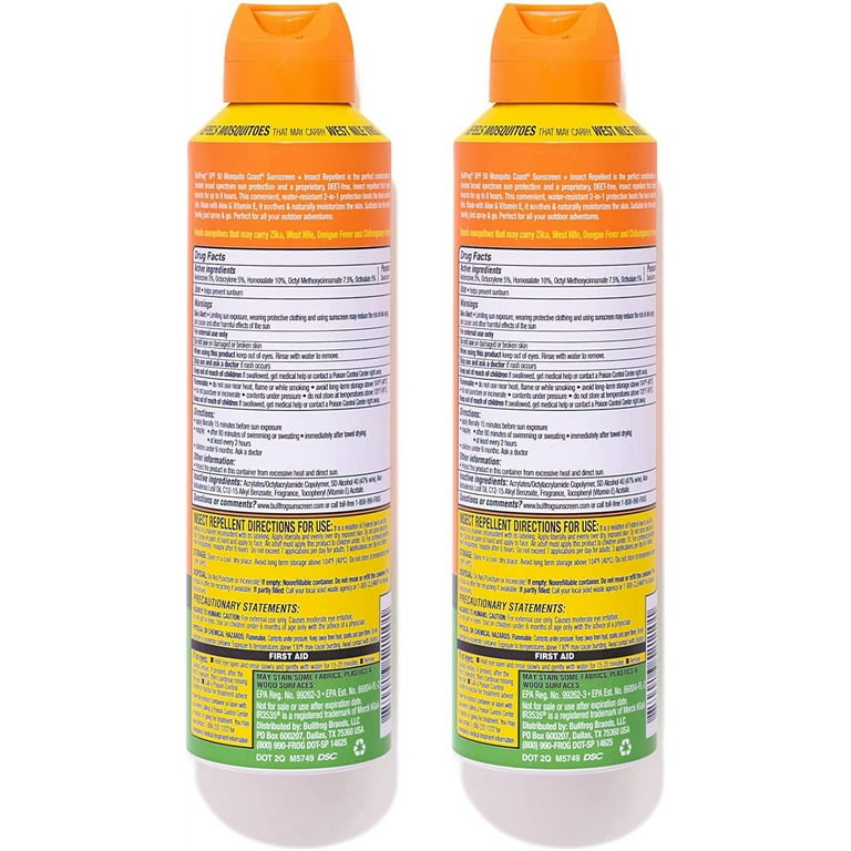 Insect Repellent + Sunscreen Spray: Mosquito Coast 2-pack – Bullfrog  Sunscreen & Insect Repellent