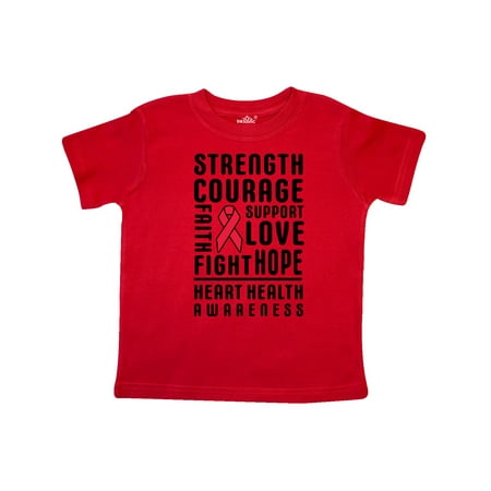 

Inktastic Heart Health Awareness Strength Courage Support Gift Toddler Boy or Toddler Girl T-Shirt