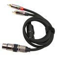 thumbnail image 3 of Cable divisor XLR hembra a doble RCA macho Y, chapado en oro, hembra XLR de 3 pines a doble RCA macho, adaptador estéreo, Cable de micrófono, 3 of 5