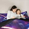 thumbnail image 5 of jejeloiu Galaxy Stars Planet Full Size Comforter Sets,Fashion Gamer Gaming Bedding Comforter Set,Purple Red Blue Bedding Sets For Teens,Luxury Bedroom Decor Reversible,3-Piece, 5 of 8