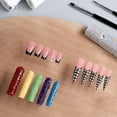 thumbnail image 3 of shiyou-60pcs French Tip Nail Stickers, Dual-Form Silicone Mold Pads, French Nail Tools, Reusable Nail Decals, 3 of 4