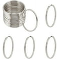 thumbnail image 1 of Llavero grande de 2", 15 piezas de llaveros de hierro divididos, llavero circular, cadena, clip conector para llaves de coche, hogar, proyecto de manualidades DIY, platino, 1 of 6