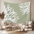thumbnail image 2 of Coral Sage Green Large Tapestry for Bedroom Wall Hanging Tapestry,Coastal White Ocean Marine Nautical Beach Ceiling Backdrop Tapestries Poster Blanket Wall Decor for Teens Room Living Room 100" x 59", 2 of 8
