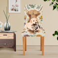 thumbnail image 4 of Yayeee 4 Pack Dining Chair Covers Stretch Parson Chairs Slipcovers Seat Protector, Floral Cow, 4 of 6
