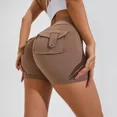 thumbnail image 5 of Peach Butt Fitness Shorts Mujer Ejercicio Tres Cuartos Pantalones Cargo Aire Seco Bolsillo Yoga Levantamiento Apretado Verano, 5 of 5