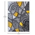 thumbnail image 4 of Allstar 8x10 Modern Area Rug in Yellow with Charcoal Grey Abstract Mosaic Curve design (7' 9" x 9' 8"), 4 of 6