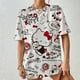 thumbnail image 5 of Camiseta de Hello Kitty para mujer, camisetas de calle 3D de dibujos animados abstractos, camisetas informales de manga corta con cuello redondo, Tops sueltos de talla grande de verano, 5 of 6