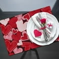 thumbnail image 6 of Valentines Day Love Hearts Placemats Valentine Red Black Heart Table Mats Spring Wedding Anniversary Washable Place Mats for Outdoor Home Party Kitchen Dining, 6 of 7