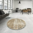thumbnail image 4 of Ahgly Company Machine Washable Indoor Round Traditional Dark Almond Brown Area Rugs, 3' Round, 4 of 7