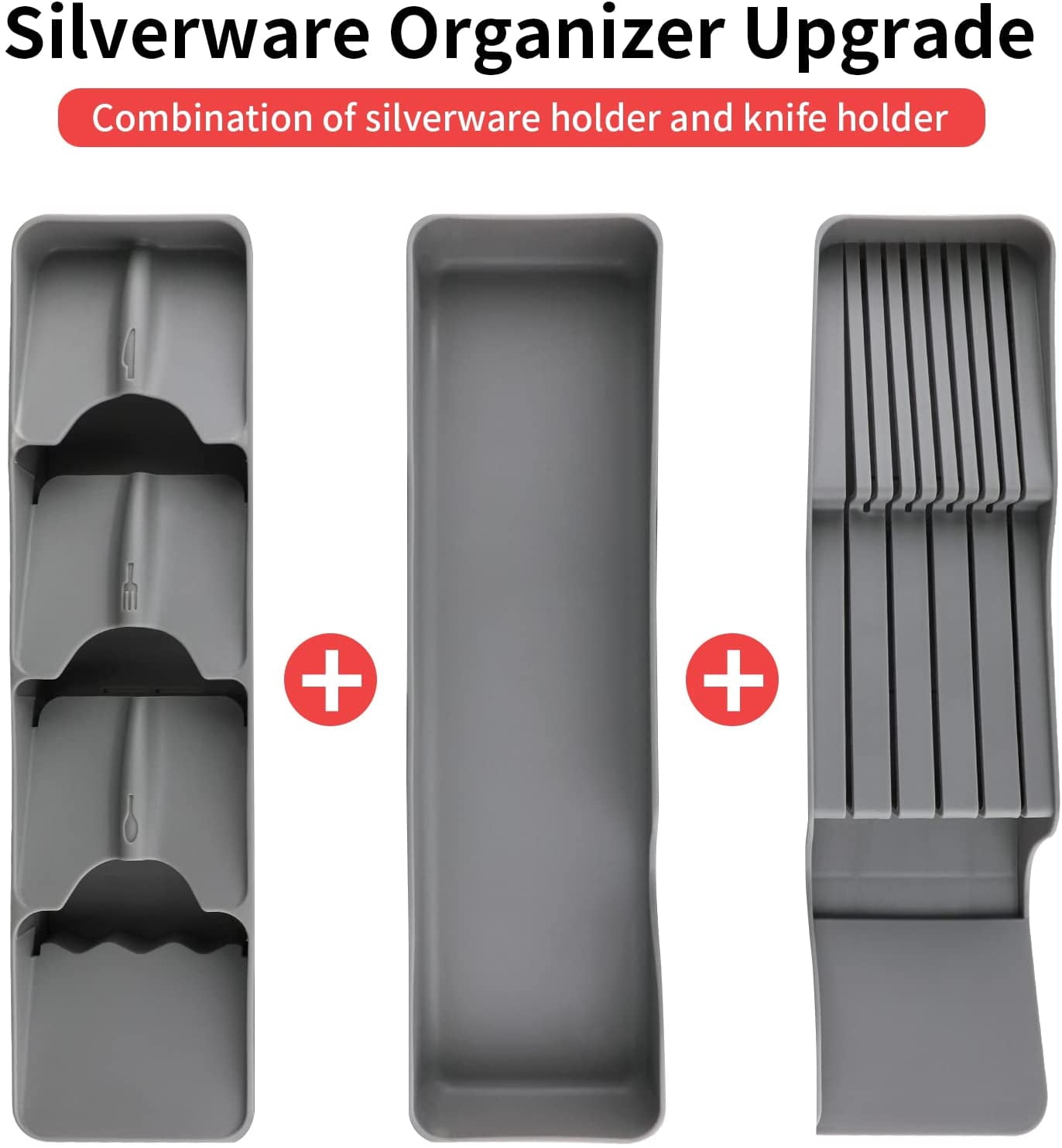 Silverware Organizer for Kitchen Drawer Utensil Organizer Storage Tray Cutlery Organizer BPA Free