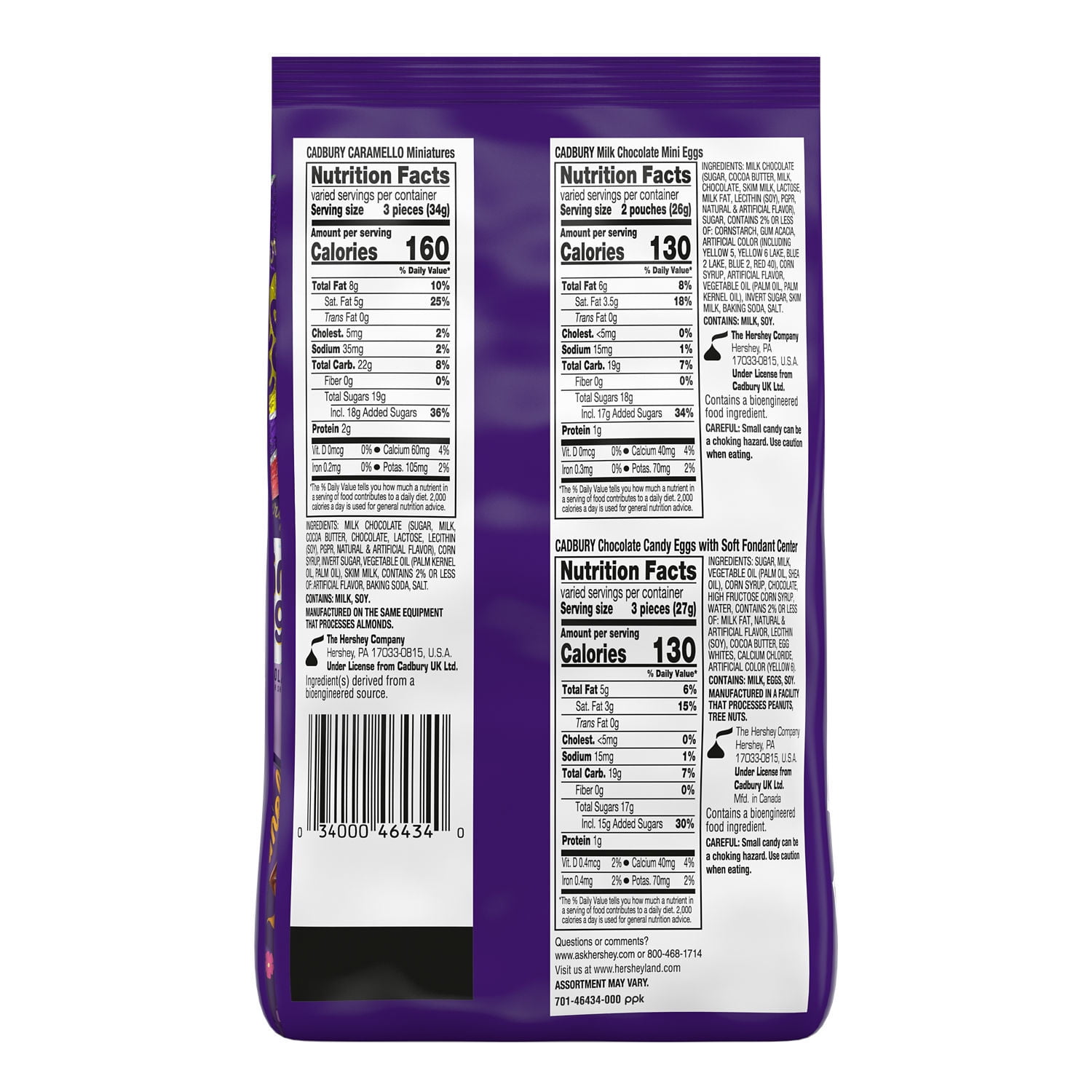 Cadbury Assorted Chocolate Easter Candy, Variety Bag 16.3 oz, 43 Pieces