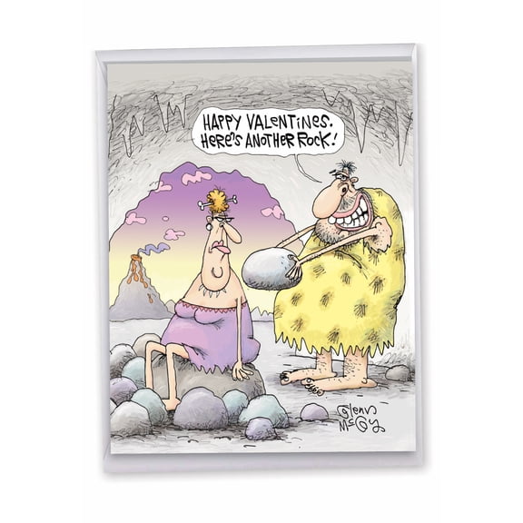 1 Jumbo Funny Valentine's Day Greeting Card (8.5 x 11 Inch) - Cave Valentines J2212VDG
