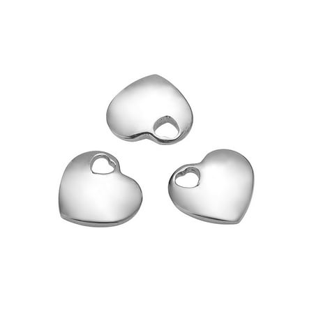 Heart Charms Pendants Findings - 5 Wholesale Stainless Steel Heart Charm Pendant Blank Tags Findings 18.4x20.1mm