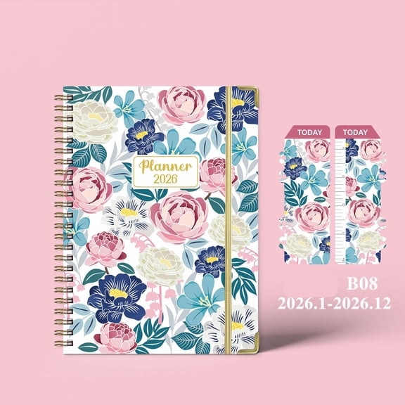 English notebook 2026, A5 spiral diary, planner, work/exercise schedule