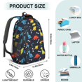 thumbnail image 5 of Dinosaur and Bone Navy Blue Pattern Cute School Backpack Bag with Padded Back and Adjustable Shoulder Straps 16.9 X 12.6 X 5.9 Inches, 5 of 5