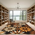 thumbnail image 2 of ODIKA 8'x10' Machine Washable Non-Slip Area Rug, 70s Black High Traffic Rug, Orange, 1269088, 2 of 7