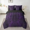 thumbnail image 2 of Homewish Baroque Floral 7-Piece Twin Bedding Sets,Spooky Ghothic Skeleton Bedding Comforter Set,Black Purple Sheet Sets For Adults,Ultra Soft Bedroom Decoration Reversible, 2 of 8