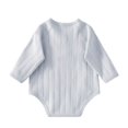 thumbnail image 3 of Jalioing Newborn Cotton Rompers Soft Comfortable Tie Side Bodysuit Solid Color Long Sleeve Romper for Baby Boy Girl, 3 of 6