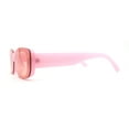 thumbnail image 3 of Womens Mod Rimless Rectangle Plastic Trendy Sunglasses All Pink, 3 of 5