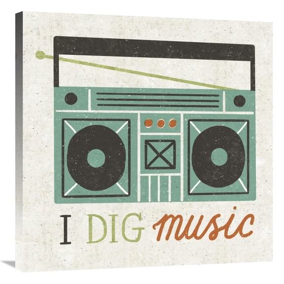 Global Gallery's 'Retro Desktop Boom Box' By Michael Mullan Stretched Canvas Wall Art