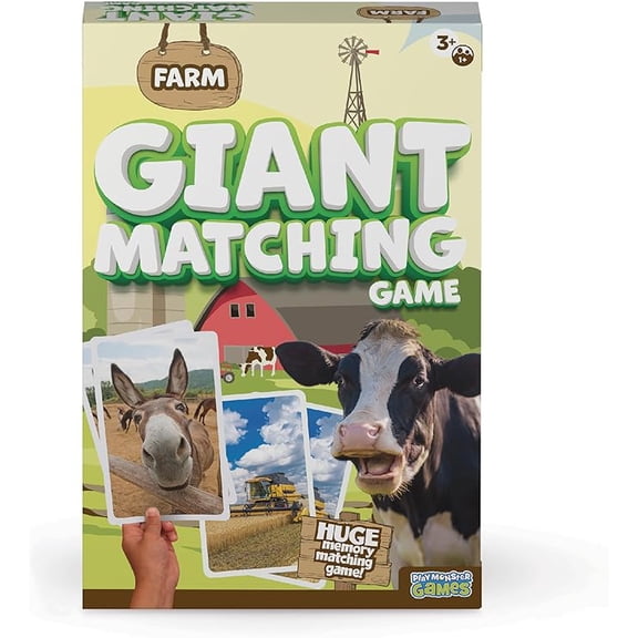 Giant Matching Game, Summer Toys, Game Night, Travel Games, Memory, Learning Game, Jumbo Playing Cards, Card Game for Kids and Adults, Ages 3