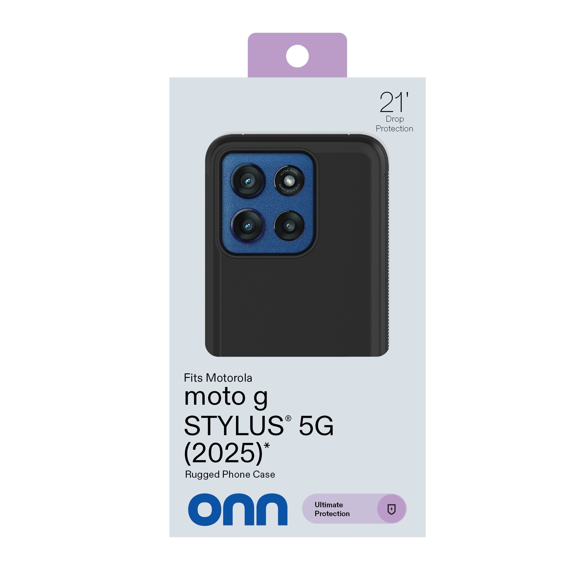 onn Rugged Phone Case for Motorola moto g STYLUS (2025) - Black