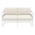 thumbnail image 3 of Mykonos Patio Loveseat White with Acrylic Fabric Natural Cushions, 3 of 7