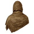 thumbnail image 3 of Medieval Warrior Head Wrap Kit, Frayed Medieval Hooded Scarf Cosplay Accessory, Crinkled Renaissance Warrior Head Wrap With Viking Pin Safety Pins for Halloween Larp Party, Coffee One Size, 3 of 3