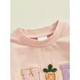 thumbnail image 4 of Bagilaanoe Newborn Baby Girl Boy Easter Rompers Letter Embroidery Short Sleeve Bodysuits 3M 6M 12M 18M Infant Casual One Piece Short Jumpsuit, 4 of 8