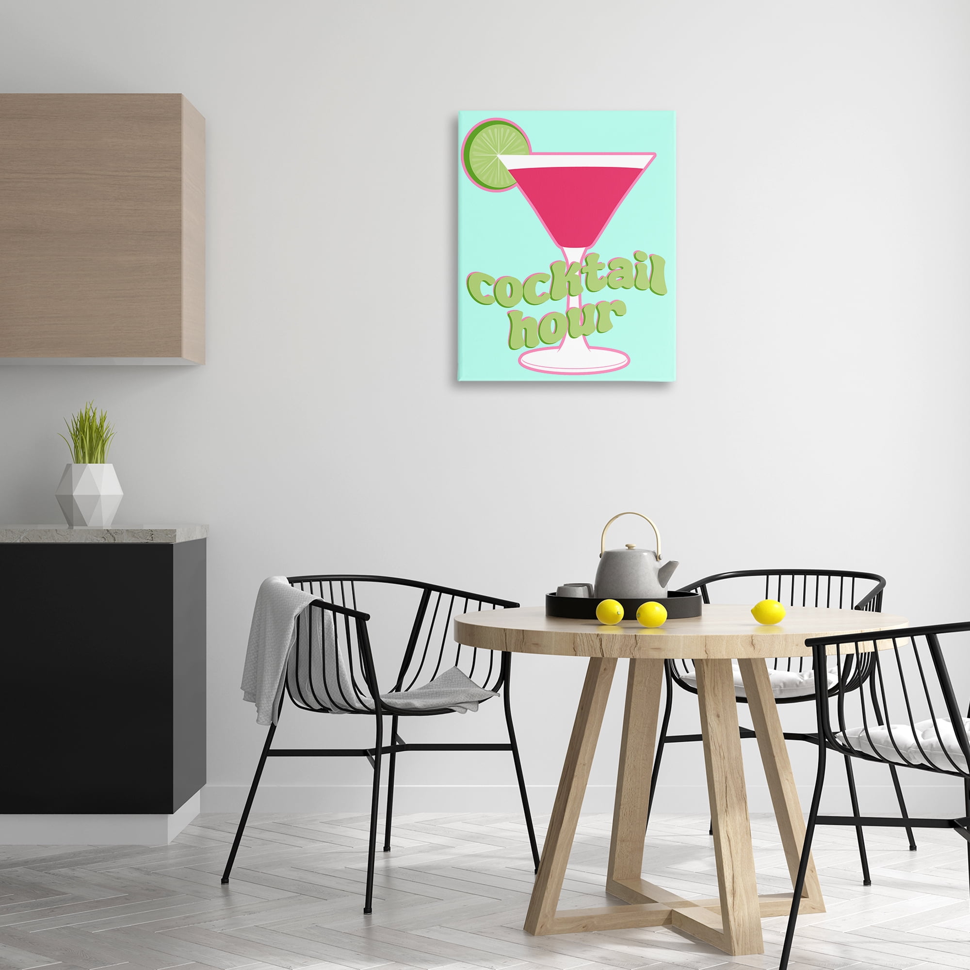 Stupell Industries Retro Cocktail Hour Food & Beverage Painting Wrapped Canvas Art Print Wall Art, 24 x 30