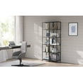 thumbnail image 2 of Gray Bookshelf, 6-Tier Bookcase Slim Storage Shelving for Home, Display Organizer Rack, 2 of 7